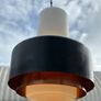 Rare vintage run of 2 Danish suspended pendant lights by Fog & Morup. Image 2