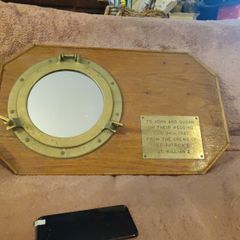 Original Vintage Solid Brass Ships Port Hole With Mirror