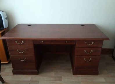 Victorian Mahogany Twin Pedestal Desk