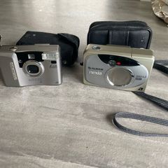 2 vintage film cameras - Olympus and Fujifilm