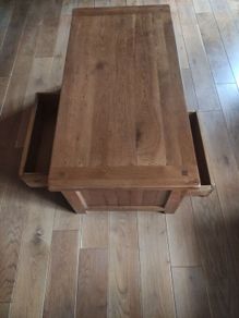 Large Rustic Oak Coffee table -4 Double Sided Drawers (Dovetail Joints)