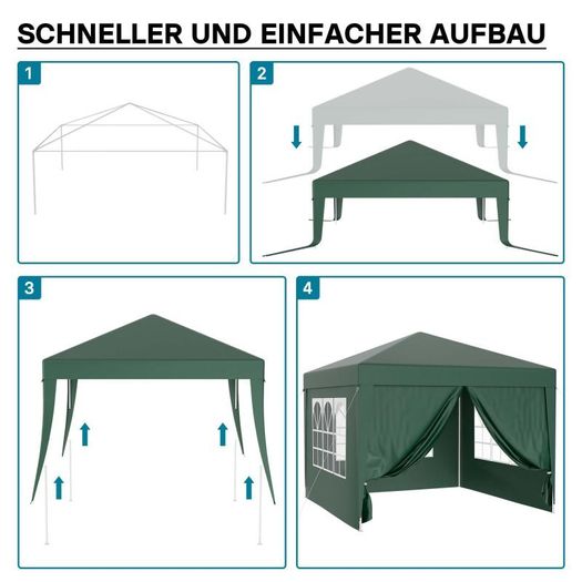Waterproof 3x3m Gazebo with 4 Side Walls