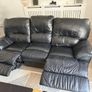 Black Leather Recliner Couch 3 Seater & 2 Seater Image 5