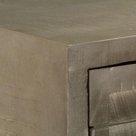 Drawer Cabinet Solid Mango Wood Grey with Brass 140x40x80 cm