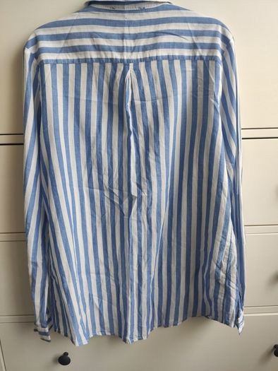 Dunnes Stores Blue and White Striped Long Sleeve Shirt Size M