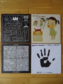 Art on four sleeves (One hand painted) Selling as one lot only