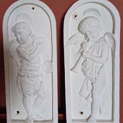 Set of 2 Cherub Plaques