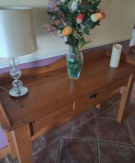 Solid Pine Console Table / Hallway Table with Drawer
