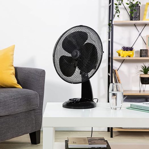 12" Inch, Lightweight, Portable Desk Fan, 3 Speed Settings, Wide-Angled Oscillation, Powerful Airflow, Quiet Operation, Perfect for Bedroom or Office (FREE SHIPPING)