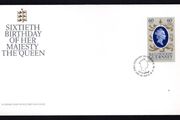 1986 Guernsey 60th Birthday of Queen Elizabeth II Commemorative Stamp Official First Day Cover (FDC)