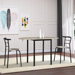 Extendable Table and 2 Chairs Set  Drop-Leaf Table