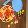 Wooden magnetic pizza play set Image 2