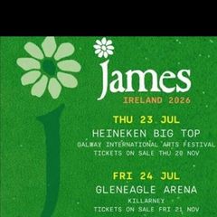 James tickets x 2 in Killarney