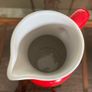 Vintage Emile Henry Bright Red Milk Jug French Farmhouse Kitchen Decor or Bud Vase Image 4