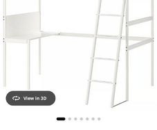 IKEA VITVAL Loft Bed with Desk & Mattress
