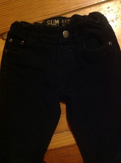 Age 3-4 Slim Fit Black Cords