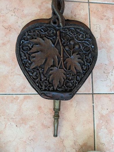 antique ornate fire bellow