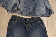 Denim skirt and shorts