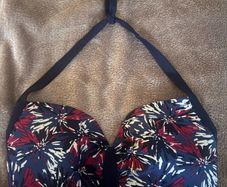 BNWT Zoggs swim shapes Elastomax Eden Navy Pink bikini top size UK36G EU80G Free post