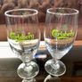 Two Carlsberg Unfiltered Pedestal Goblet Pint Glasses Image 2