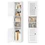 Floor Free Standing Display Cabinet, Slim Storage Furniture Organizer Unit for Office Living Room Kitchen Entryway Toilet Paper, White Image 2
