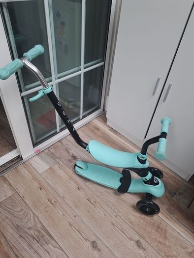 QPlay Sema Pro 3-in-1 Scooter with LED Wheels Mint