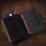 Genuine Leather Pop-Up Card Holder Wallet RFID Blocking Slim Credit Card Case Image 2