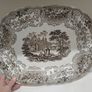 Victorian turkey serving platter brown and white Image 6