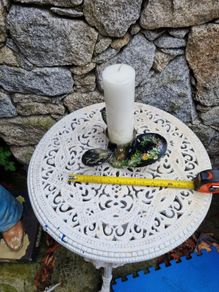 boat propeller hand painted candle holder