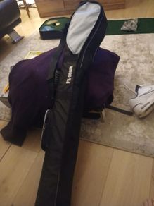 Golf pencil bag and putting mat