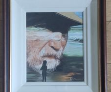 Original Framed Oil Painting - Old Man and the Sea/Renaissance