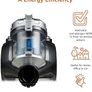 Cylinder Bagless Vacuum Cleaner with HEPA filter for Hardfloor, Carpet & Car, Compact & Lightweight, 700W, 1.5L, Black Image 2