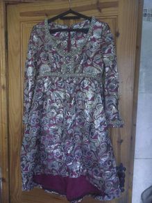 Vintage handmade metallic brocade dress (free post)