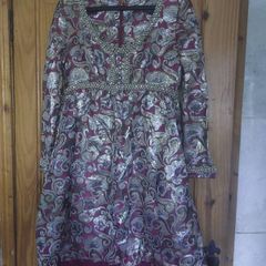 Vintage handmade metallic brocade dress (free post)