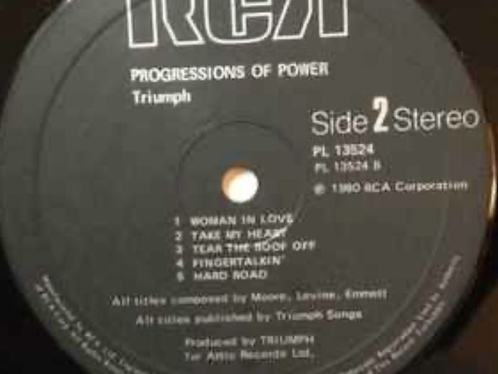 TRIUMP Progression of power original 1980 release vinyl record in near mint condition. Sleeve vg with with wear along the spine