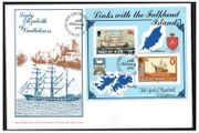 1984 Isle of Man Links with the Falkland Island Stamp Miniature Sheet on First Day Cover (FDC)