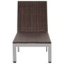 Sun Lounger with Wheels Poly Rattan Brown Image 3