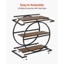End Table, 3-Tier Narrow Side Table with Open Storage Shelves, Modern Nightstand Bedside Desk with Round Metal Frame, Wood Sofa Coffee Desk for Living Room, Bedroom, Office, Rustic Brown Image 6