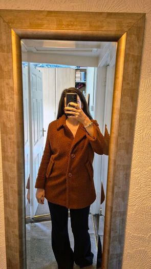 Rust Orange Teddy Coat