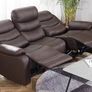 3 Seater PU Leather Recliner Sofa Brown Image 2