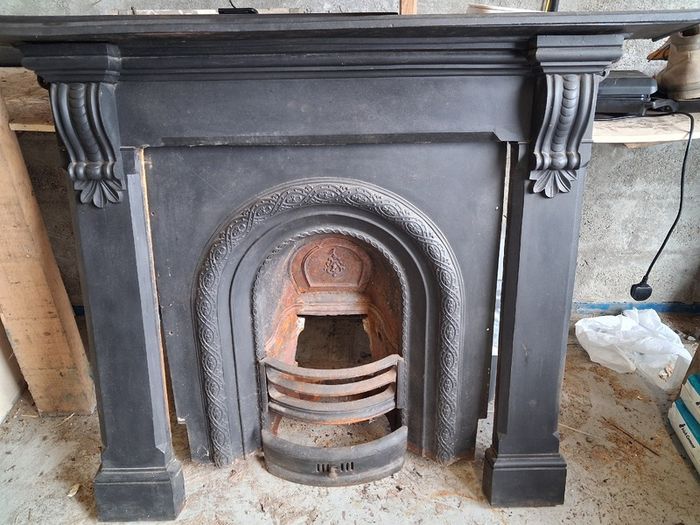 Black Slate Fireplace & Insert
