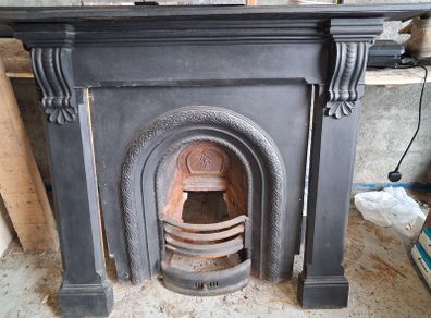 Black Slate Fireplace & Insert