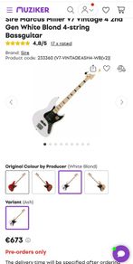 Sire V7 Vintage Swamp ash 2 gen