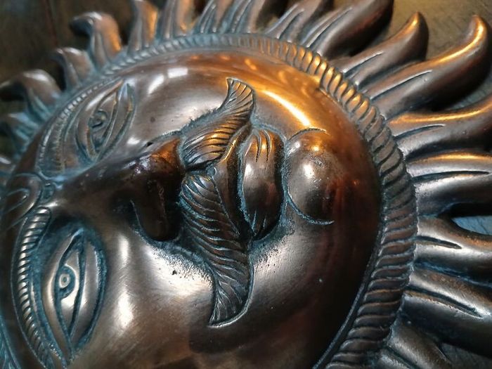 Copper Sun God Wall Hanging