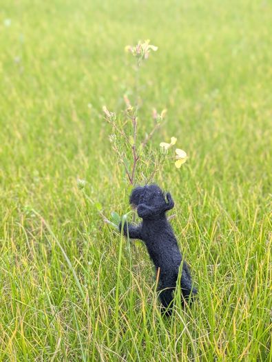 Handmade Felt Schnauzer (Woollen Black Dog)
