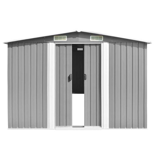 Garden Shed Grey 257 x 990x181 cm Galvanised steel