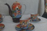 Japanese Satsuma style porcelain tea set