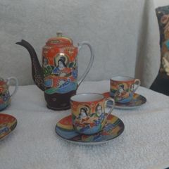 Japanese Satsuma style porcelain tea set