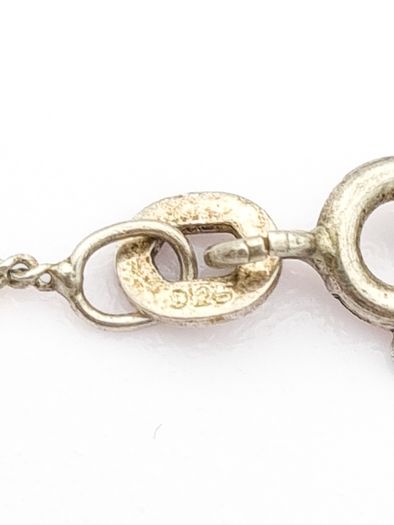 Vintage Cubic Zirconia Heart 925 Silver Necklace