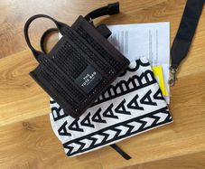 MJ crystal canvas crossbody mini tote bag